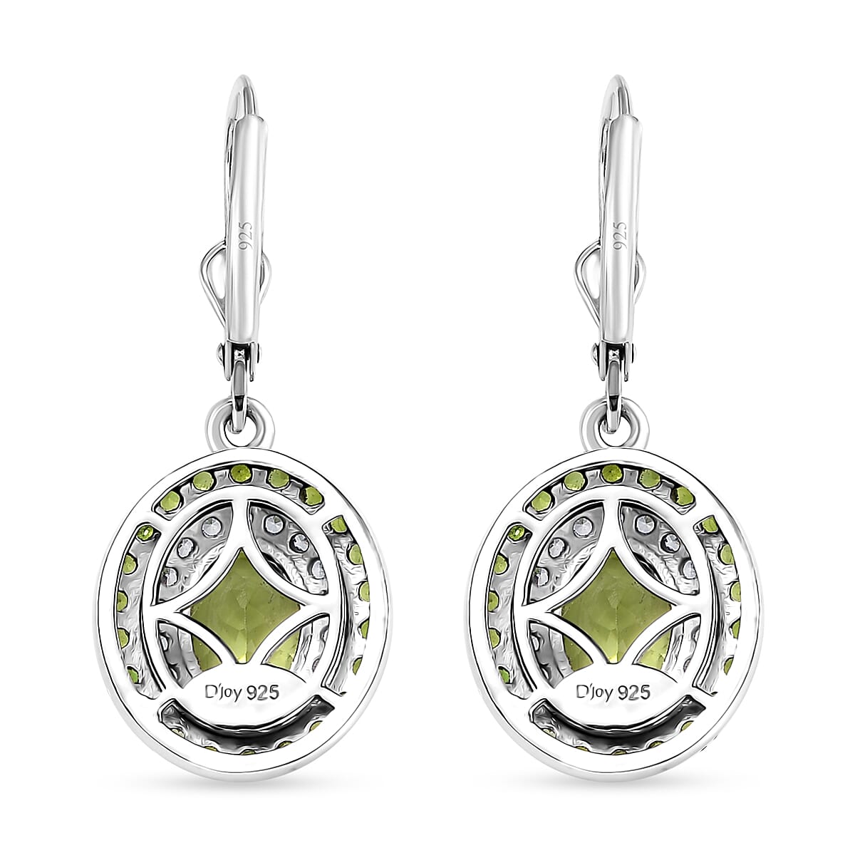 D'Joy Hebei Peridot and Multi Gemstone 4.20 ctw Earrings in Platinum Over Sterling Silver image number 5