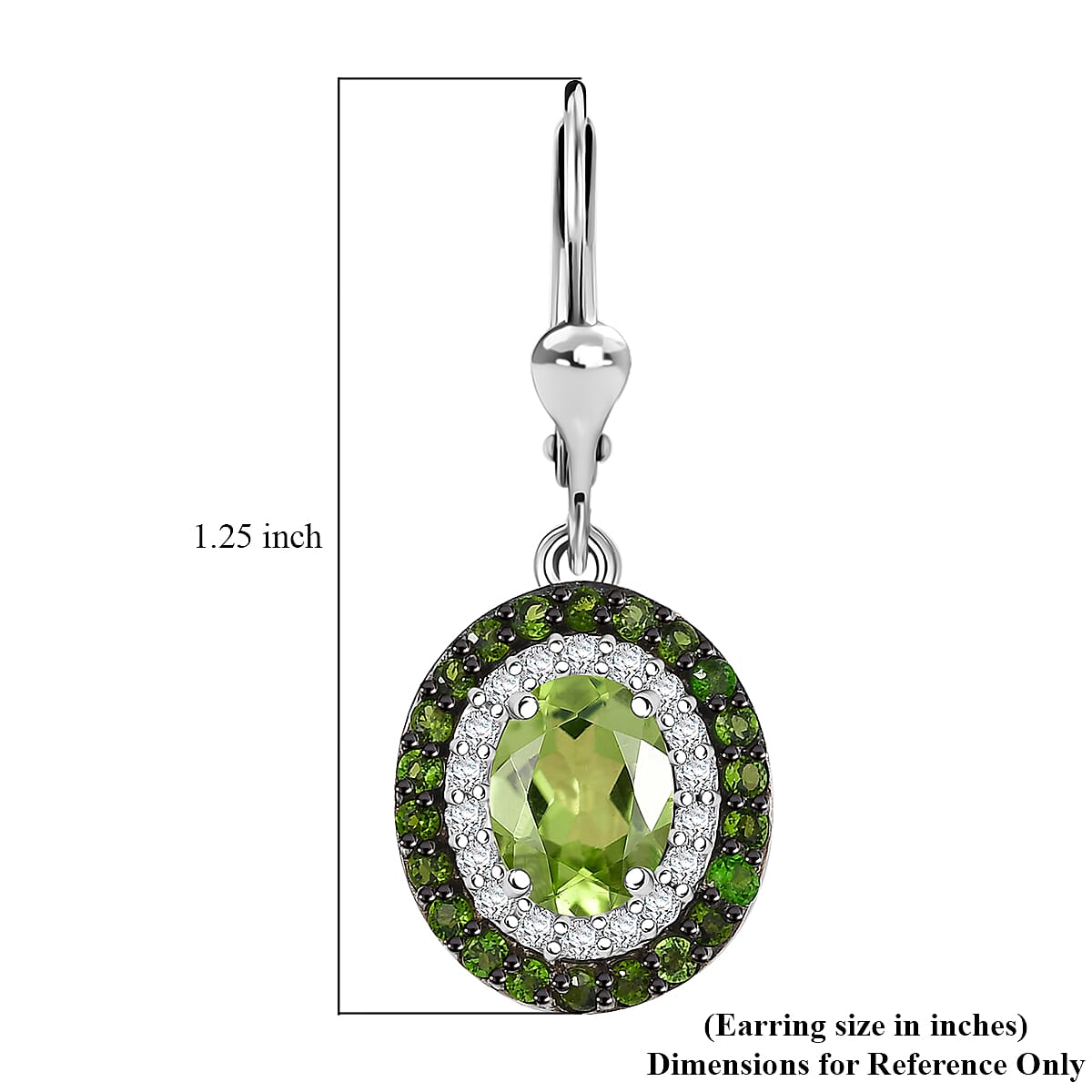 D'Joy Hebei Peridot and Multi Gemstone 4.20 ctw Earrings in Platinum Over Sterling Silver image number 6