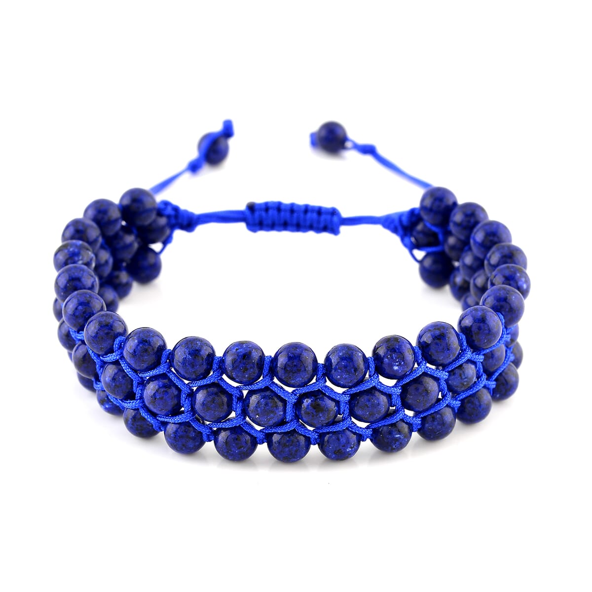 Lapis Lazuli Beaded Three-Row Bracelet (6-9In) 140.00 ctw image number 0