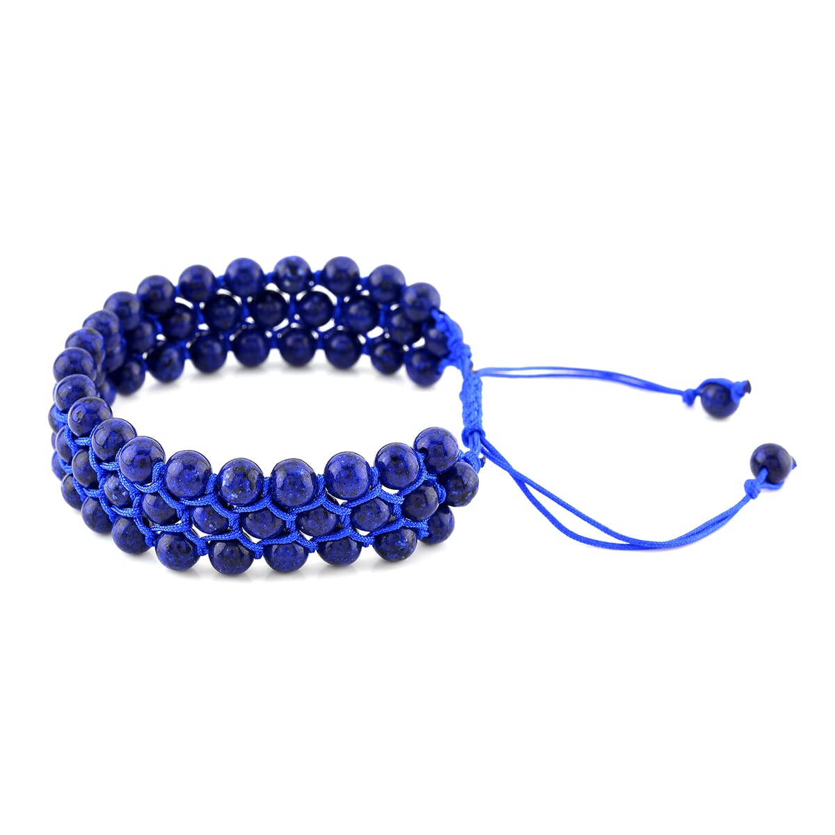 Lapis Lazuli Beaded Three-Row Bracelet (6-9In) 140.00 ctw image number 2