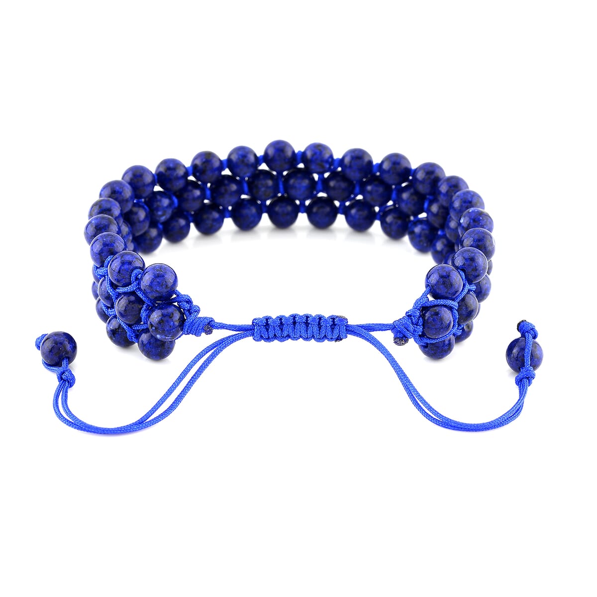 Lapis Lazuli Beaded Three-Row Bracelet (6-9In) 140.00 ctw image number 3