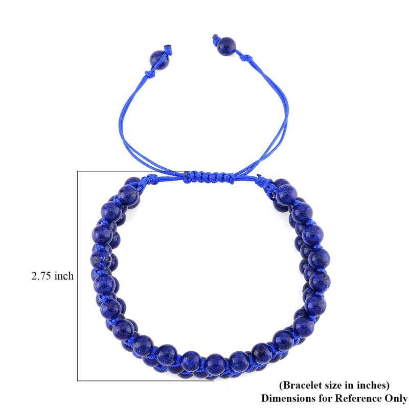Lapis Lazuli Beaded 140.00 ctw Three-Row Bracelet (6-9In)