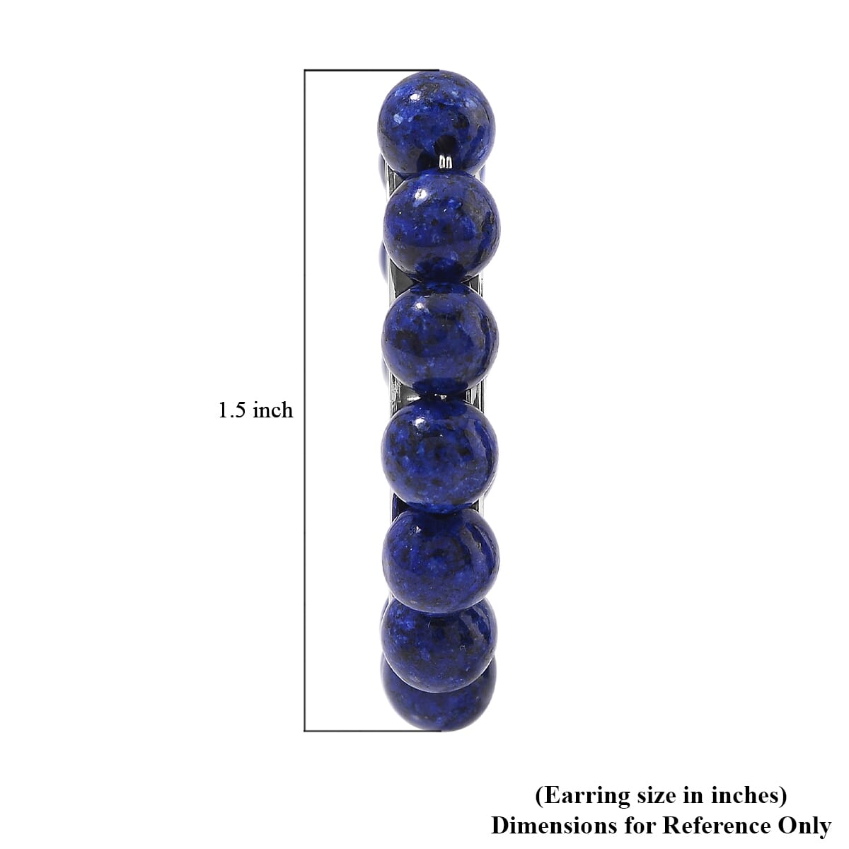 Lapis Lazuli 35 ctw Hoop Earrings in Silvertone image number 4