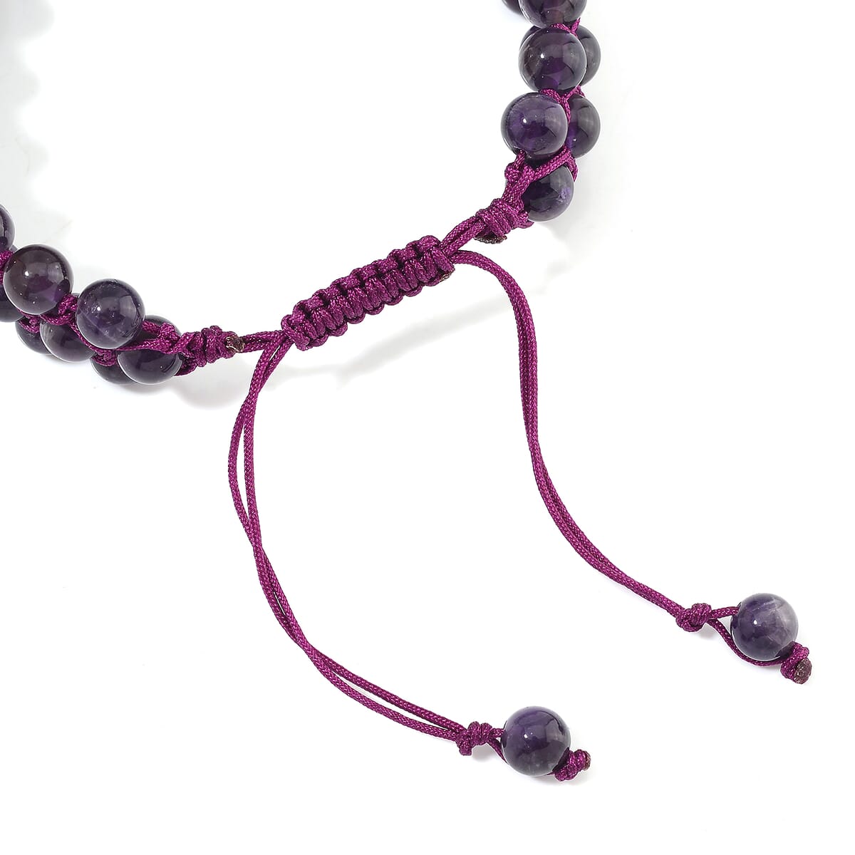 African Amethyst Beaded 140 ctw Three- Row Bracelet (6-9In) image number 5