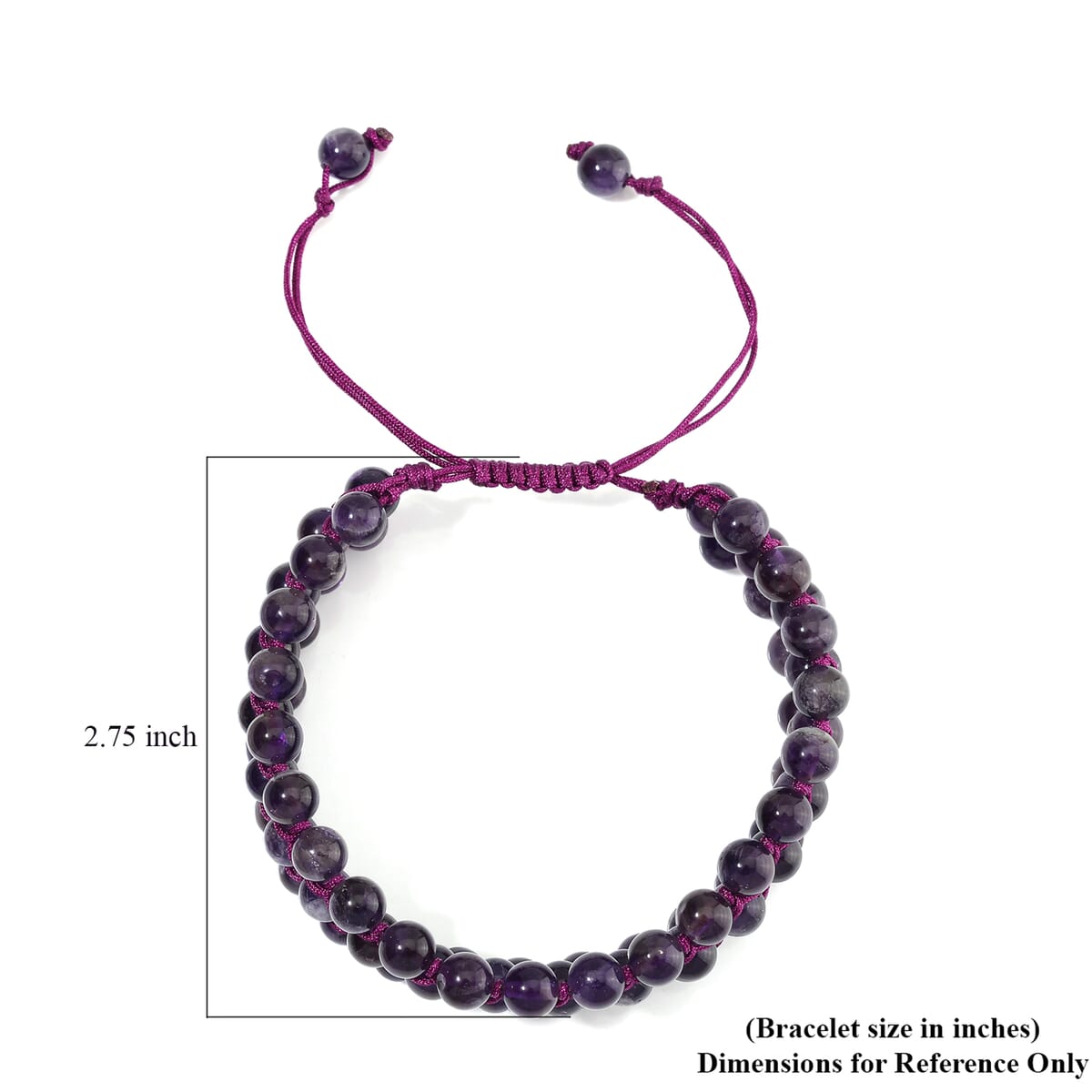 African Amethyst Beaded 140 ctw Three- Row Bracelet (6-9In) image number 6