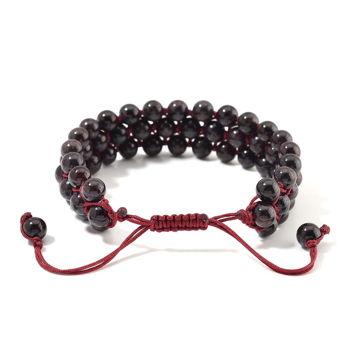 Mozambique Garnet Beaded 140 ctw Three- Row Bracelet (6-9In) image number 3