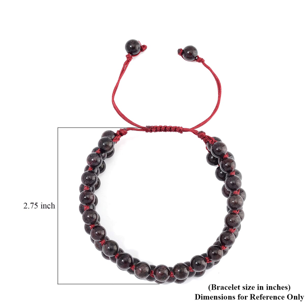 Mozambique Garnet Beaded 140 ctw Three- Row Bracelet (6-9In) image number 6