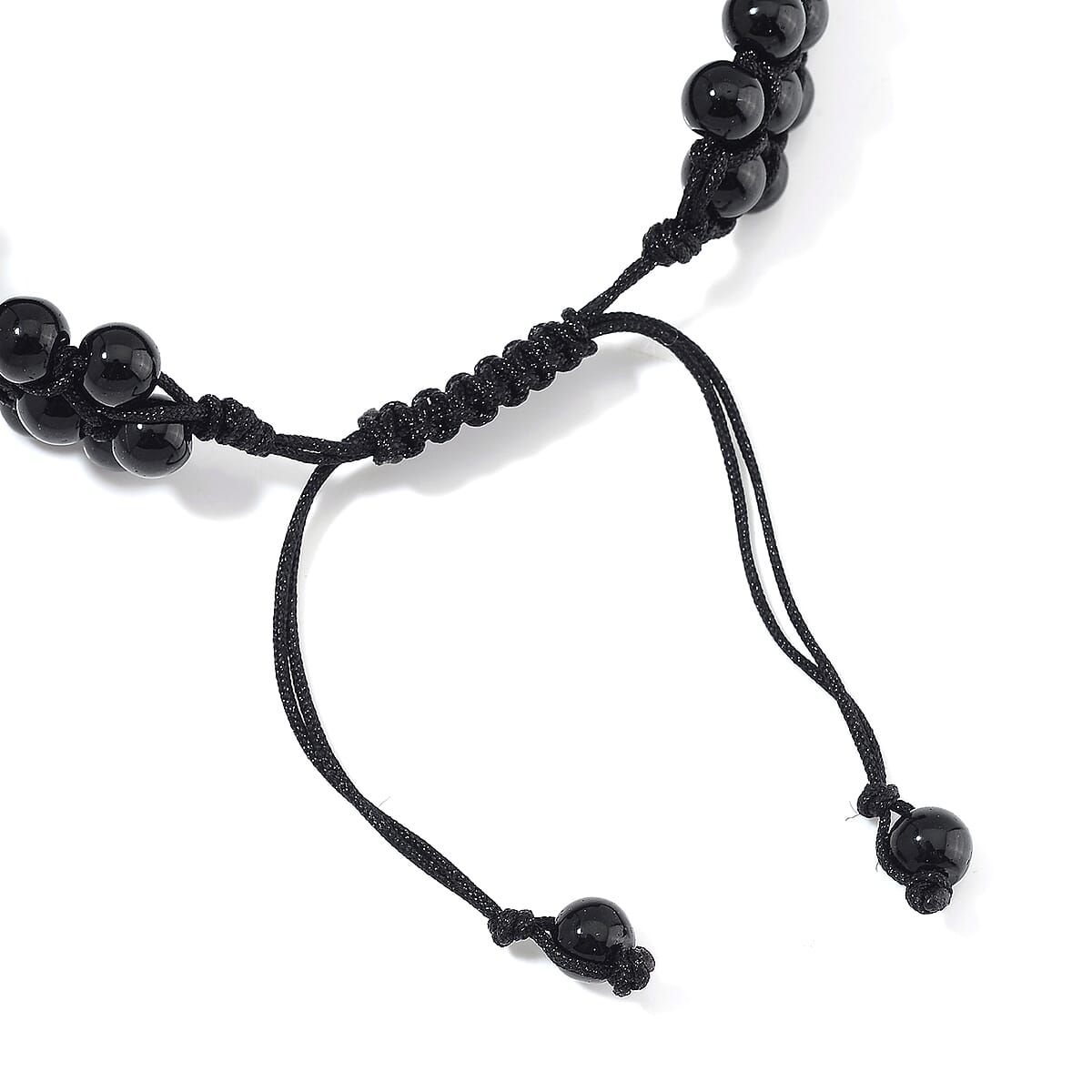 Black Obsidian Beaded 140 ctw Three- Row Bracelet (6-9In) image number 5