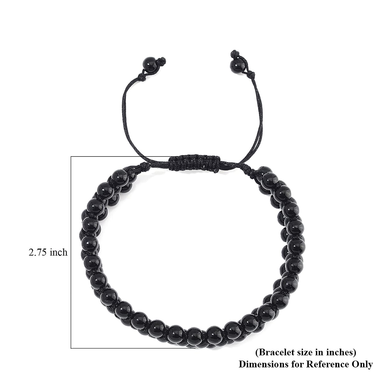 Black Obsidian Beaded 140 ctw Three- Row Bracelet (6-9In) image number 6