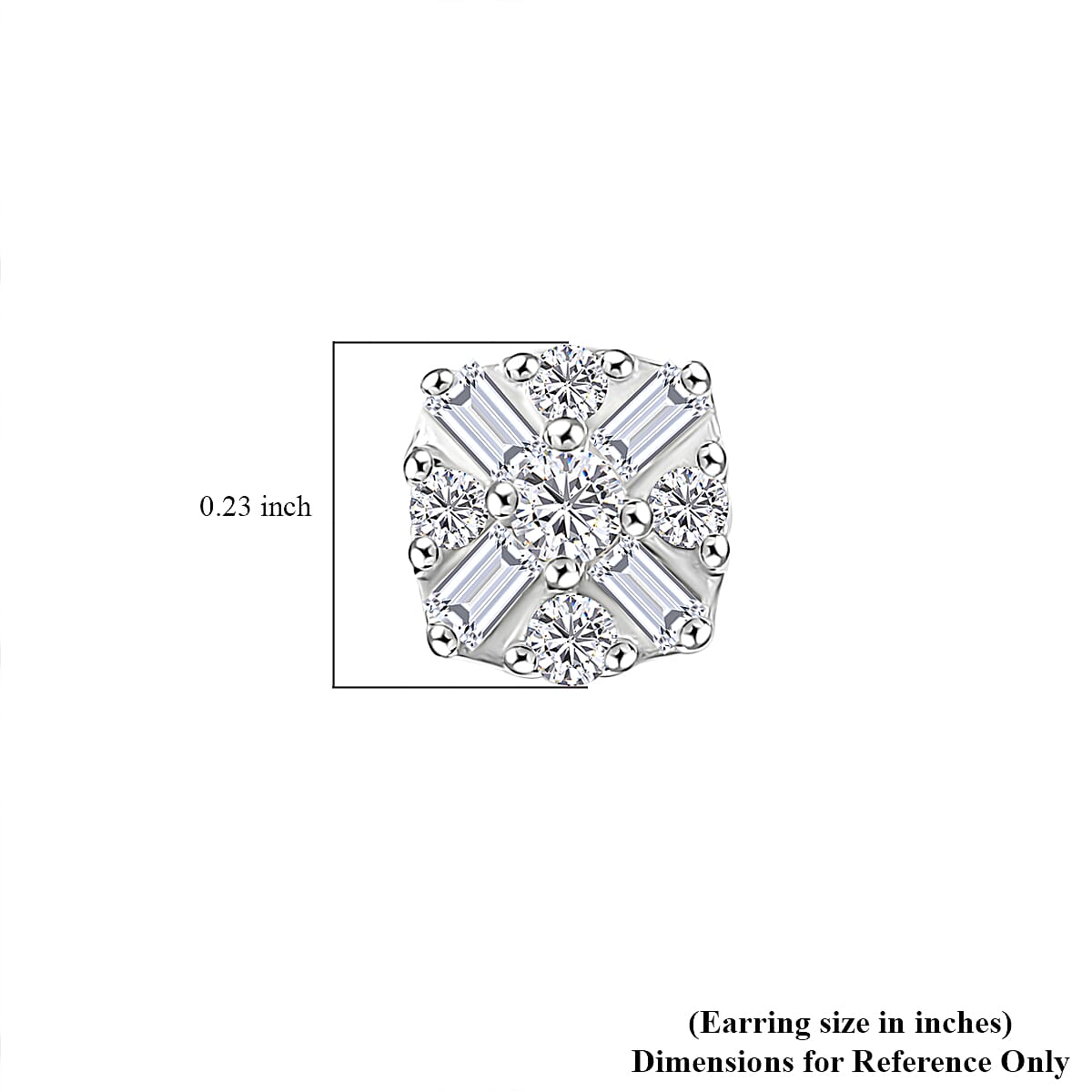 D'Joy Diamond 0.25 ctw Floral Stud Earrings in Rhodium Over Sterling Silver image number 5