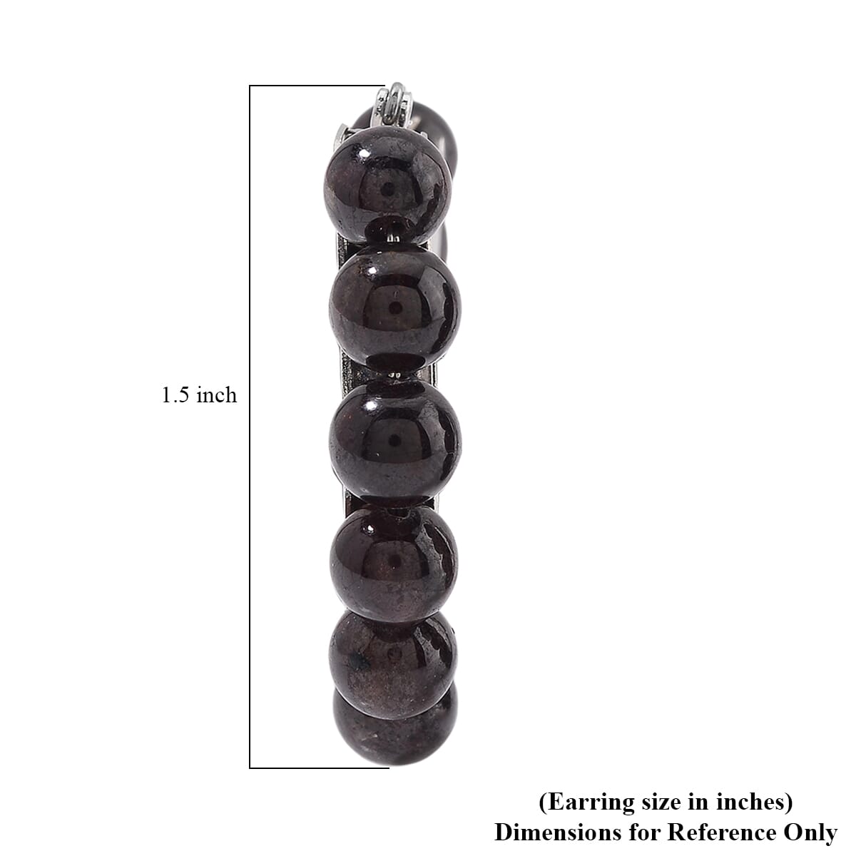 Mozambique Garnet 35 ctw Hoop Earrings in Silvertone image number 4