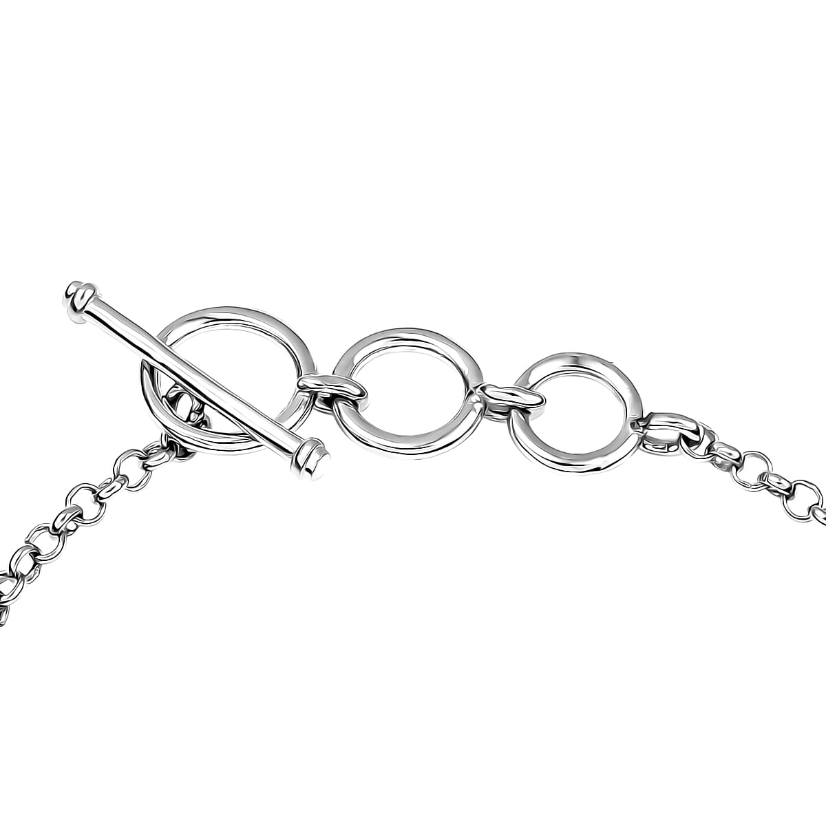 EverTrue Thai Black Spinel 5.40 ctw Toggle Clasp Bracelet in Platinum Bond (6.50-8.0In) image number 3