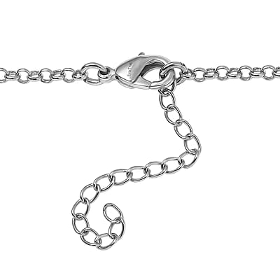 EverTrue Multi Gemstone 8.25 ctw Cross Necklace in Platinum Bond 18 Inches