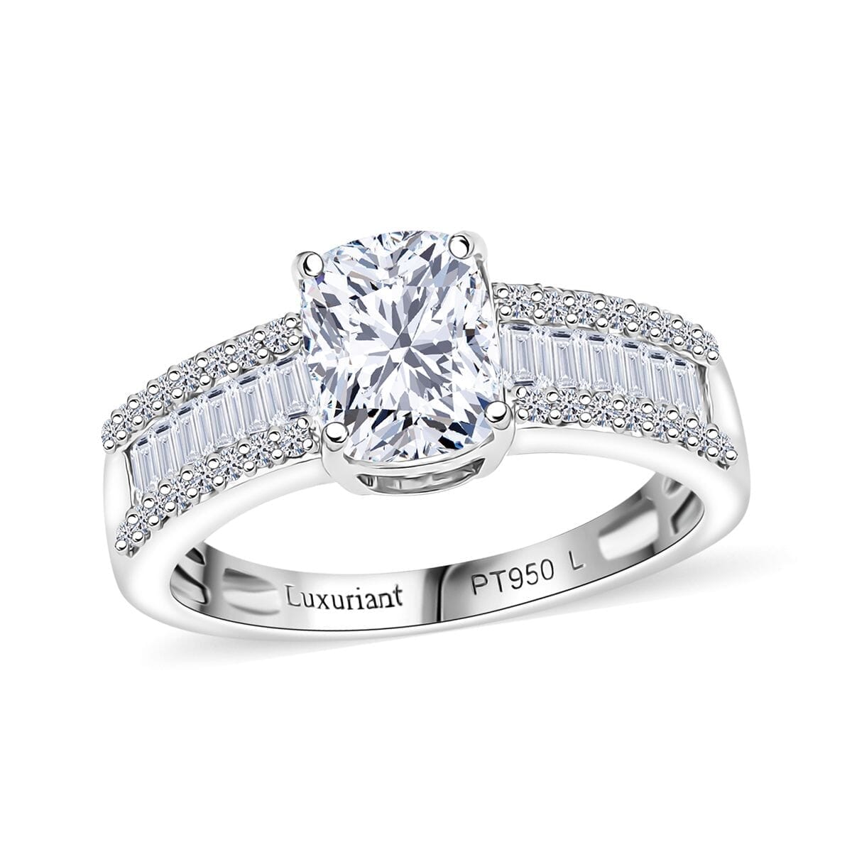 IGI Certified Luxuriant Lab Grown Diamond E-F VS 2.00 ctw Bridge Ring in 950 Platinum (Size 10.0) image number 0