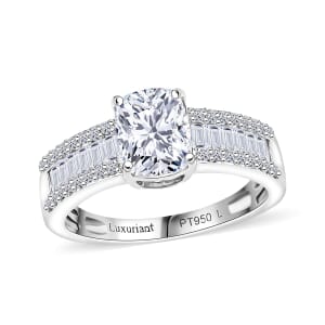 IGI Certified Luxuriant Lab Grown Diamond E-F VS 2.00 ctw Bridge Ring in 950 Platinum (Size 10.0)