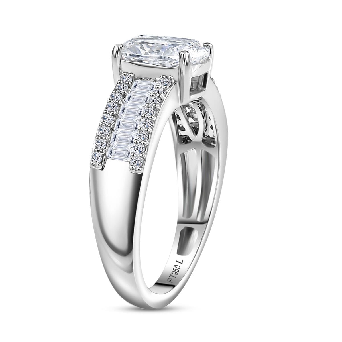IGI Certified Luxuriant Lab Grown Diamond E-F VS 2.00 ctw Bridge Ring in 950 Platinum (Size 10.0) image number 3