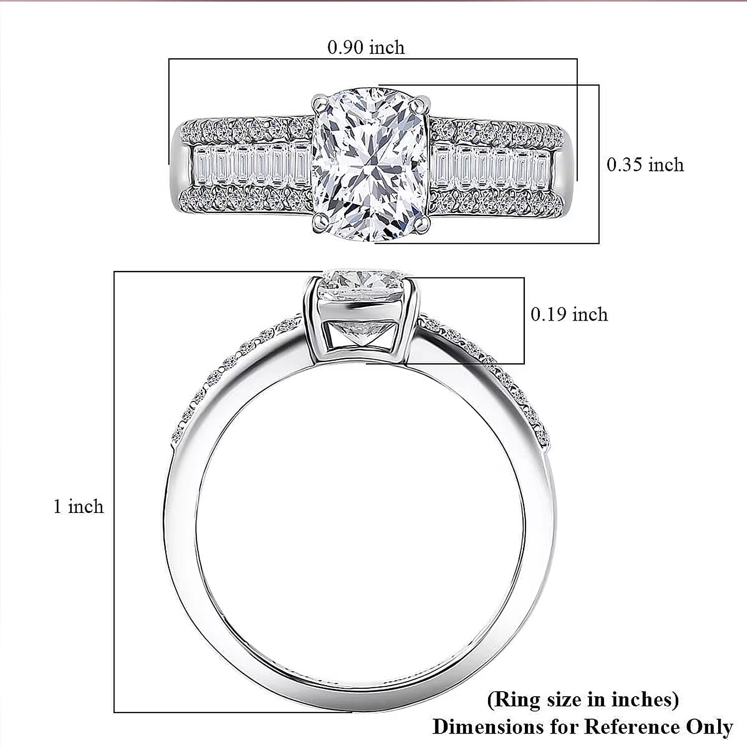 IGI Certified Luxuriant Lab Grown Diamond E-F VS 2.00 ctw Bridge Ring in 950 Platinum (Size 10.0)