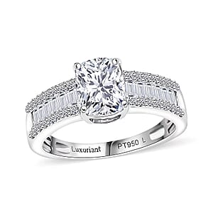 IGI Certified Luxuriant Lab Grown Diamond E-F VS 2.00 ctw Bridge Ring in 950 Platinum (Size 7.0)