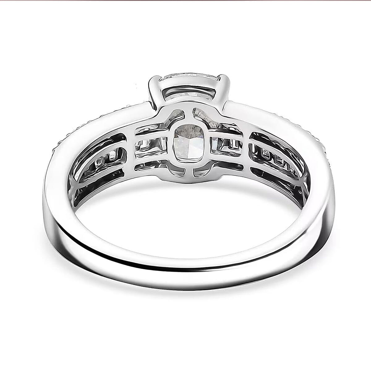 IGI Certified Luxuriant Lab Grown Diamond E-F VS 2.00 ctw Bridge Ring in 950 Platinum (Size 7.0) image number 7