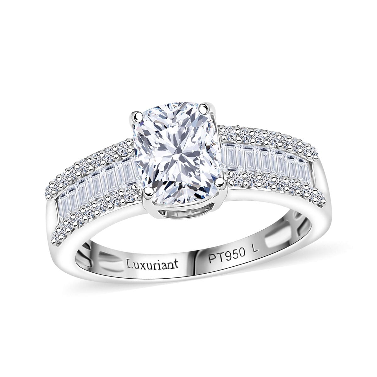 IGI Certified Luxuriant Lab Grown Diamond E-F VS 2.00 ctw Bridge Ring in 950 Platinum (Size 8.0) image number 0