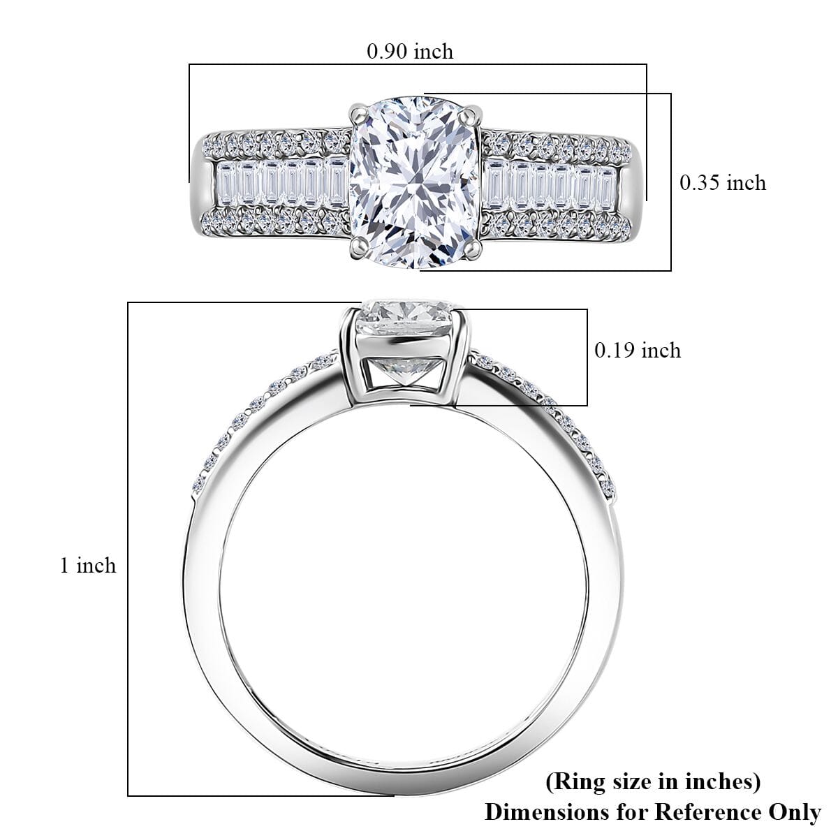 IGI Certified Luxuriant Lab Grown Diamond E-F VS 2.00 ctw Bridge Ring in 950 Platinum (Size 8.0) image number 5