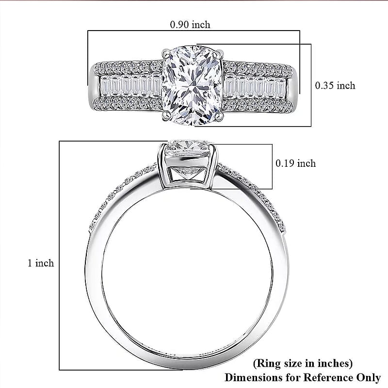 IGI Certified Luxuriant Lab Grown Diamond E-F VS 2.00 ctw Bridge Ring in 950 Platinum (Size 8.0)