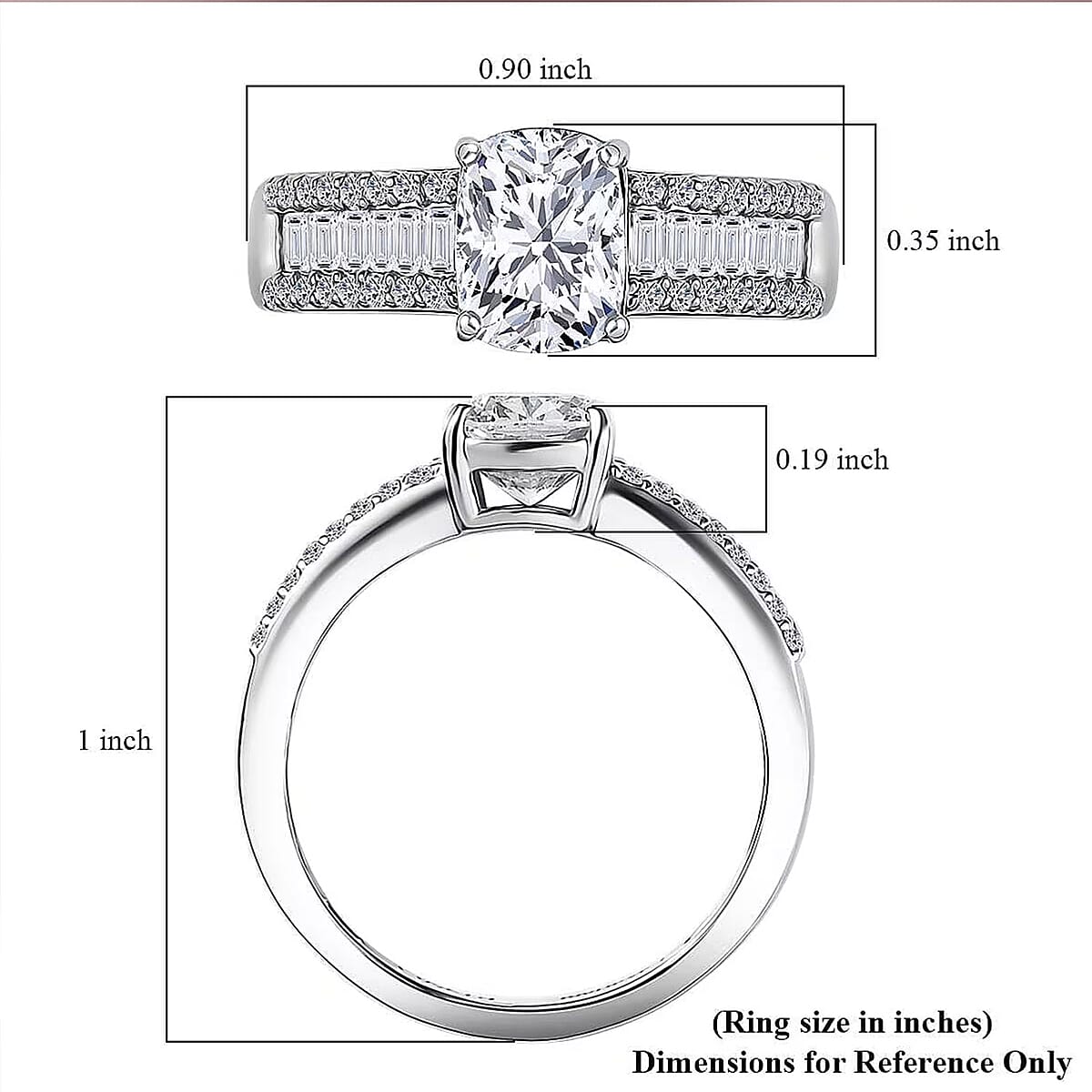 IGI Certified Luxuriant Lab Grown Diamond E-F VS 2.00 ctw Bridge Ring in 950 Platinum (Size 9.0) image number 7