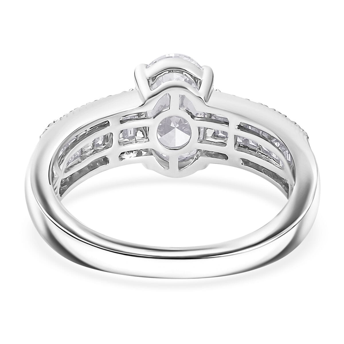 IGI Certified 950 Platinum Luxuriant Lab Grown Diamond E-F VS 2.00 ctw Bridge Ring (Size 10.0) 5.60 Grams image number 4