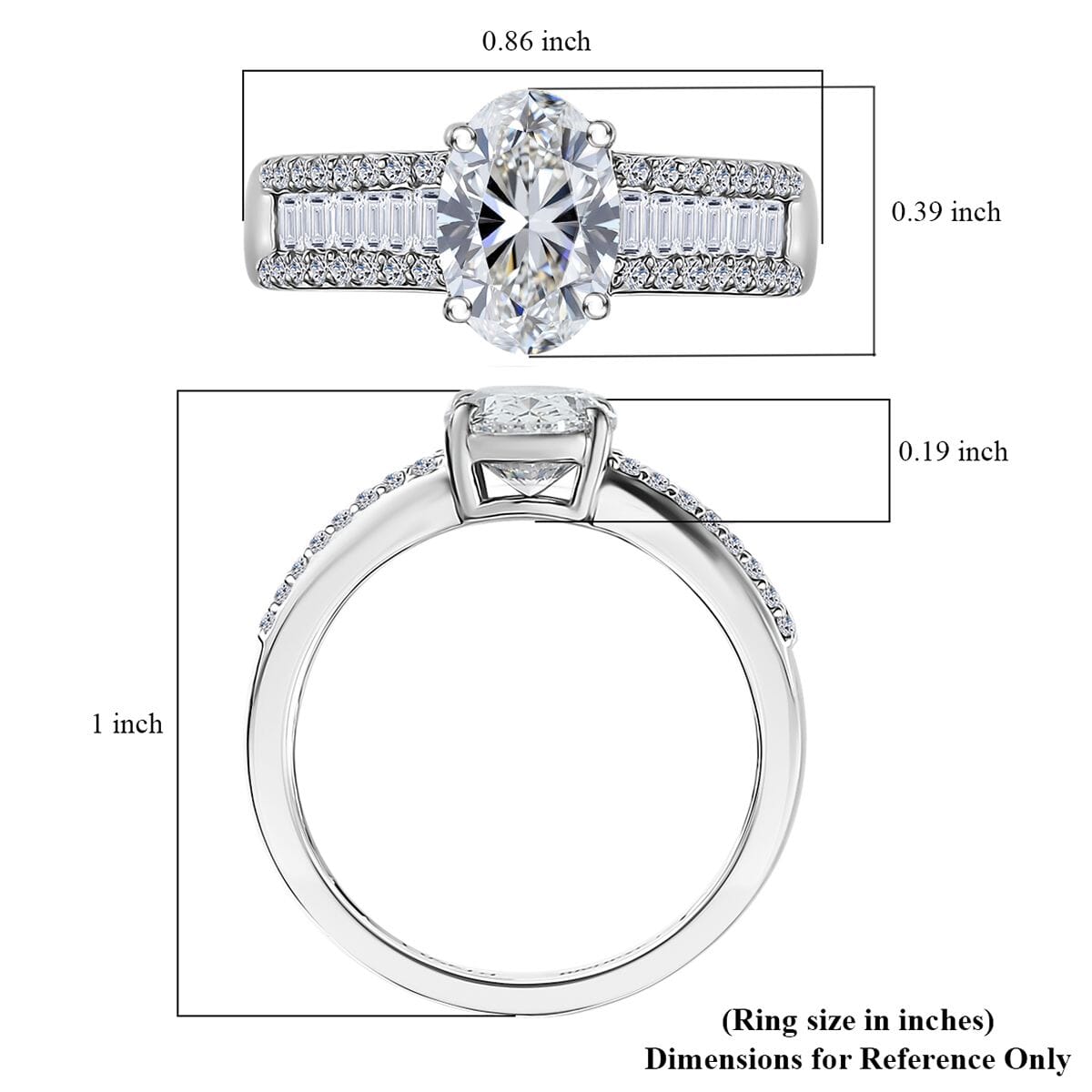 IGI Certified 950 Platinum Luxuriant Lab Grown Diamond E-F VS 2.00 ctw Bridge Ring (Size 10.0) 5.60 Grams image number 5