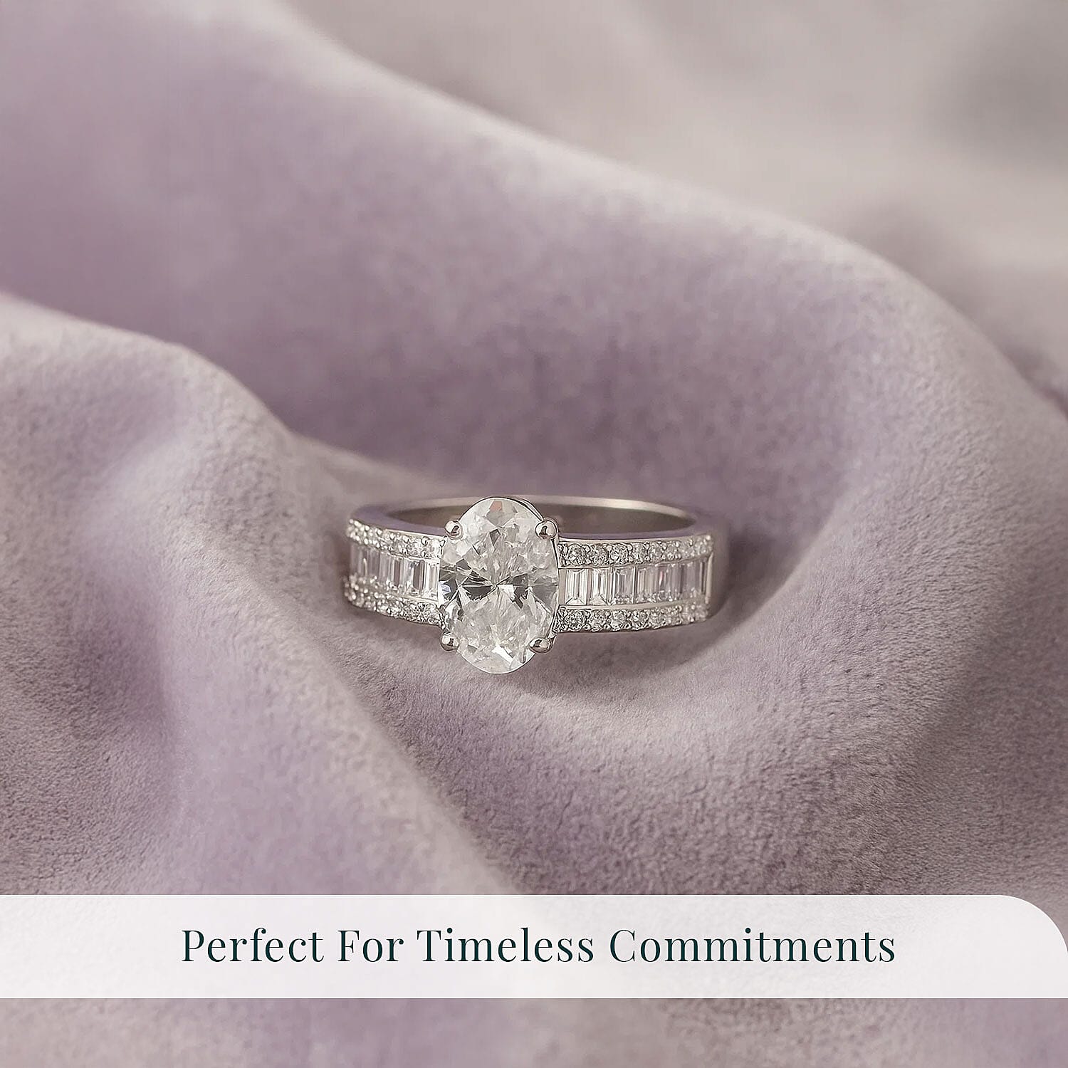 IGI Certified Luxuriant Lab Grown Diamond E-F VS 2.00 ctw Bridge Ring in 950 Platinum (Size 6.0) 5.60 Grams