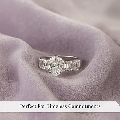 IGI Certified Luxuriant Lab Grown Diamond E-F VS 2.00 ctw Bridge Ring in 950 Platinum (Size 6.0) 5.60 Grams