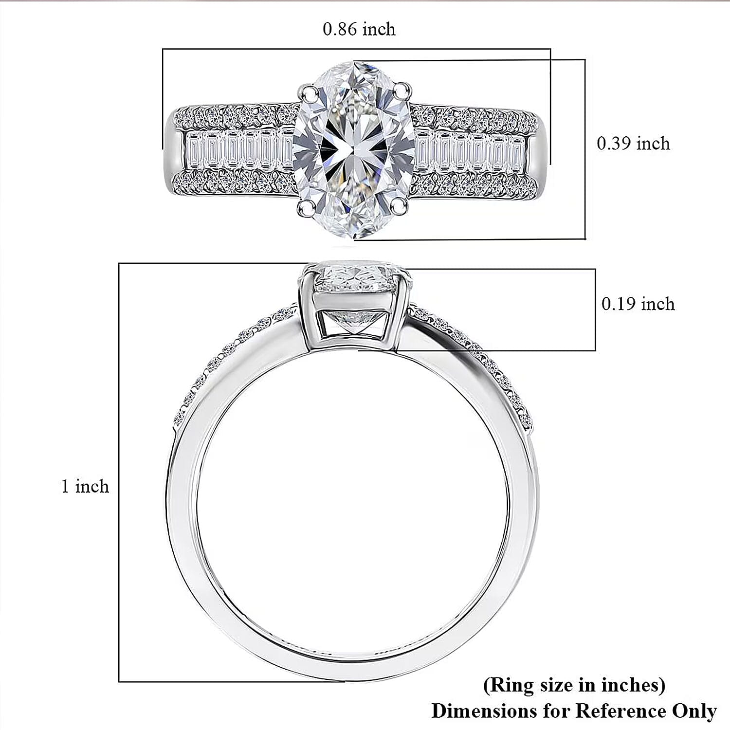 IGI Certified Luxuriant Lab Grown Diamond E-F VS 2.00 ctw Bridge Ring in 950 Platinum (Size 6.0) 5.60 Grams