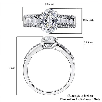 IGI Certified Luxuriant Lab Grown Diamond E-F VS 2.00 ctw Bridge Ring in 950 Platinum (Size 6.0) 5.60 Grams