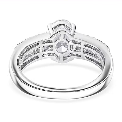 IGI Certified Luxuriant Lab Grown Diamond E-F VS 2.00 ctw Bridge Ring in 950 Platinum (Size 6.0) 5.60 Grams