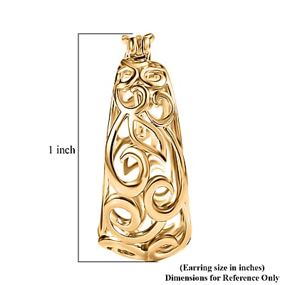 D'Joy Passport to Turkey 18K Vermeil Yellow Gold Over Sterling Silver Hoop Earrings 8.50 Grams