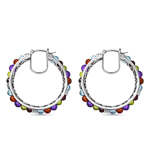 EverTrue Multi Gemstone 14.30 ctw Earrings in Platinum Bond