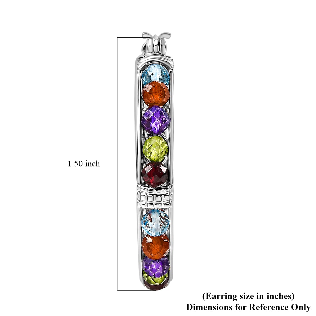 EverTrue Multi Gemstone 14.30 ctw Earrings in Platinum Bond image number 4