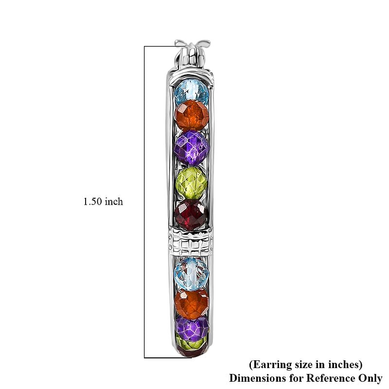 EverTrue Multi Gemstone 14.30 ctw Earrings in Platinum Bond