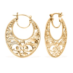 D'Joy Passport to Turkey Hoop Earrings in 18K Vermeil YG Over Sterling Silver 7.50 Grams