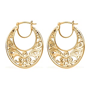 D'Joy Passport to Turkey Hoop Earrings in 18K Vermeil YG Over Sterling Silver 7.50 Grams