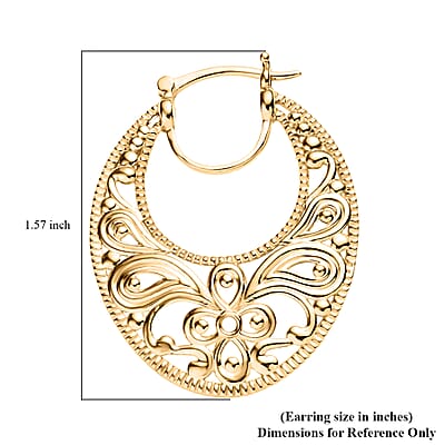 D'Joy Passport to Turkey Hoop Earrings in 18K Vermeil YG Over Sterling Silver 7.50 Grams