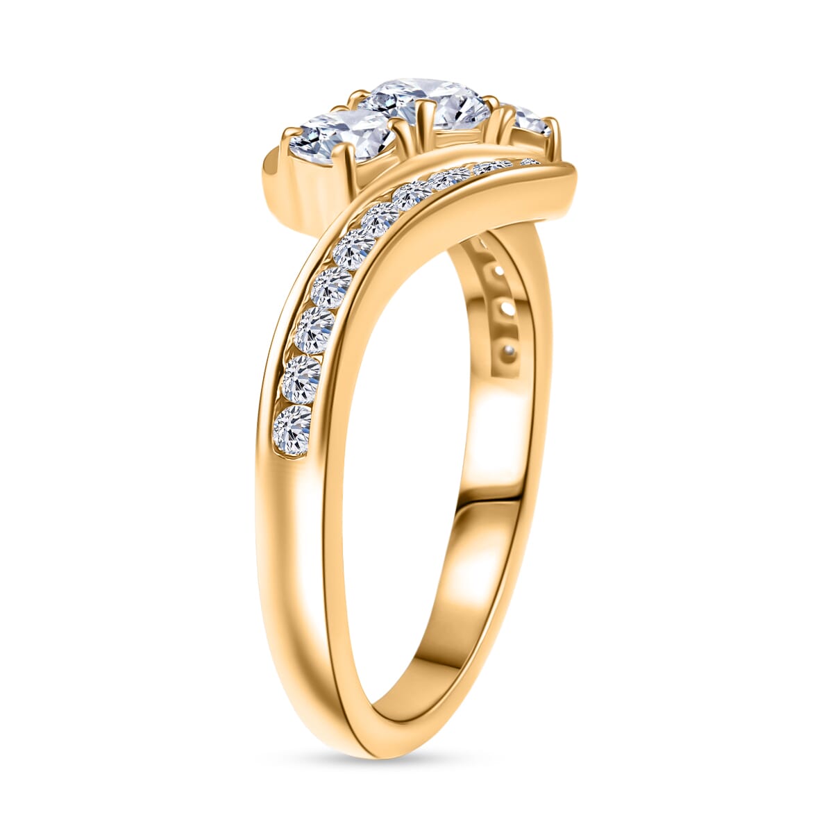 Luxuriant Lab Grown Diamond Ring in 18K Vermeil YG Over Sterling Silver (Size 10.0) 1.00 ctw image number 3