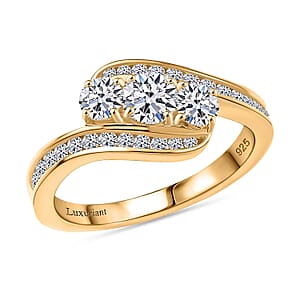 Luxuriant Lab Grown Diamond G-H SI 1.00 ctw Intercross Path Ring in 18K Vermeil Yellow Gold Over Sterling Silver (Size 8.0) 