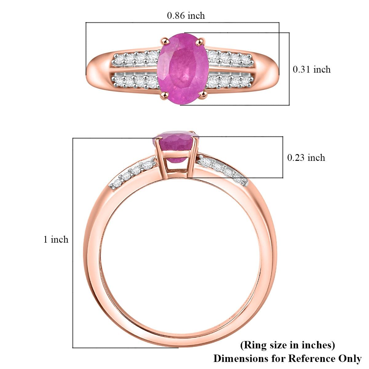 D'Joy Ilakaka Hot Pink Sapphire (FF) and Moissanite 1.30 ctw Glam Cascade Ring in 18K Vermeil Rose Gold Over Sterling Silver (Size 7.0) image number 5