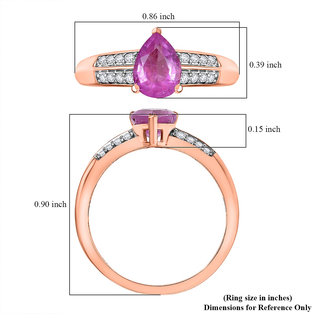 D'Joy Ilakaka Hot Pink Sapphire (FF) and Moissanite 1.75 ctw Glam Cascade Ring in 18K Vermeil Rose Gold Over Sterling Silver (Size 6.0) image number 5