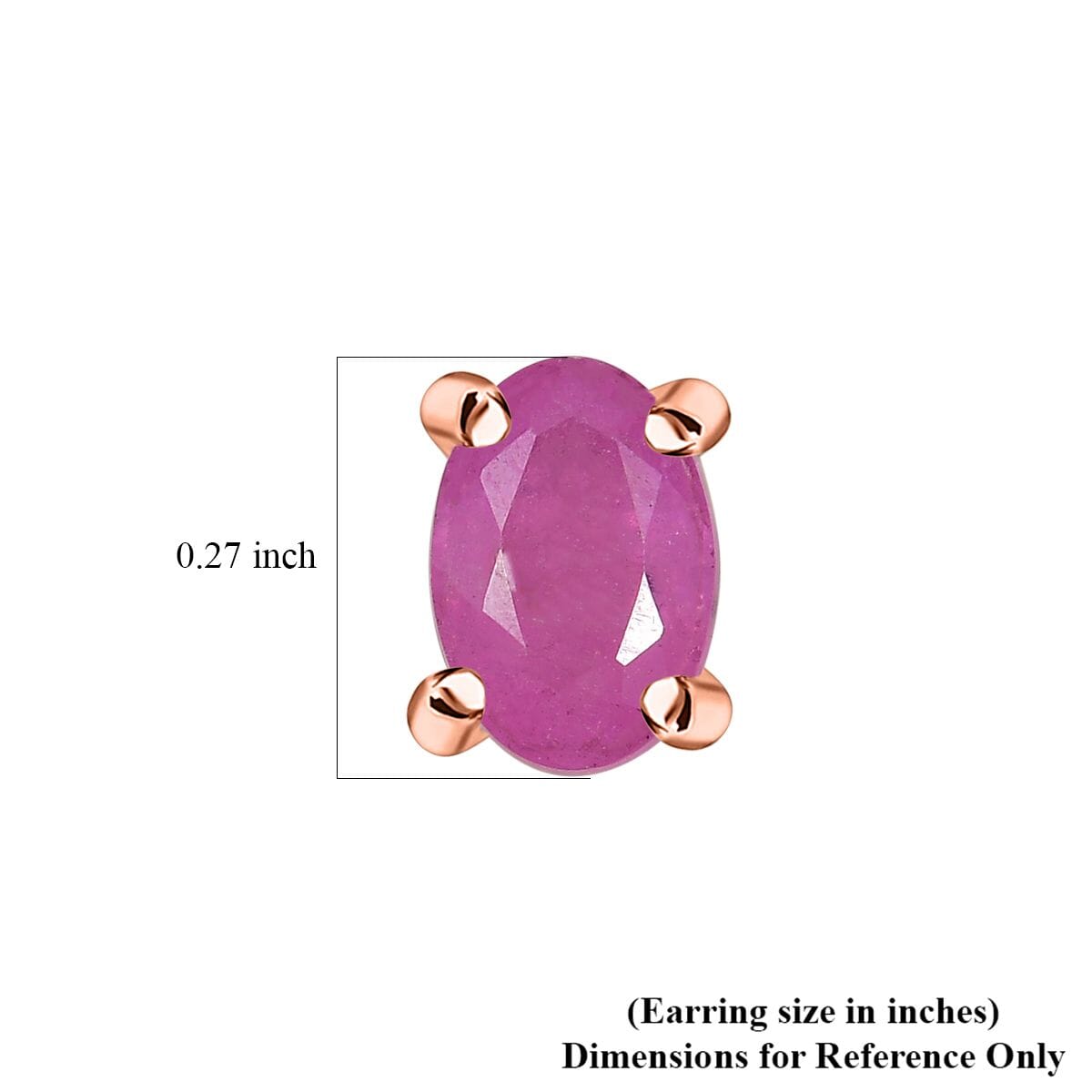 D'Joy Ilakaka Hot Pink Sapphire (FF) Stud Earrings in 18K Vermeil RG Over Sterling Silver 1.50 ctw image number 5