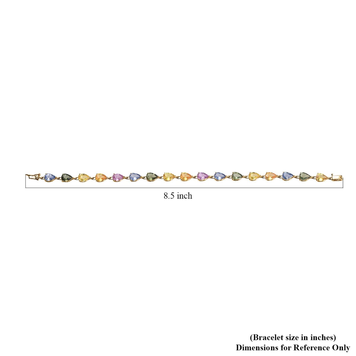Luxoro AAA Multi Sapphire 15.00 ctw Garden of Light Bracelet in 10K Yellow Gold (7.25 In) image number 4