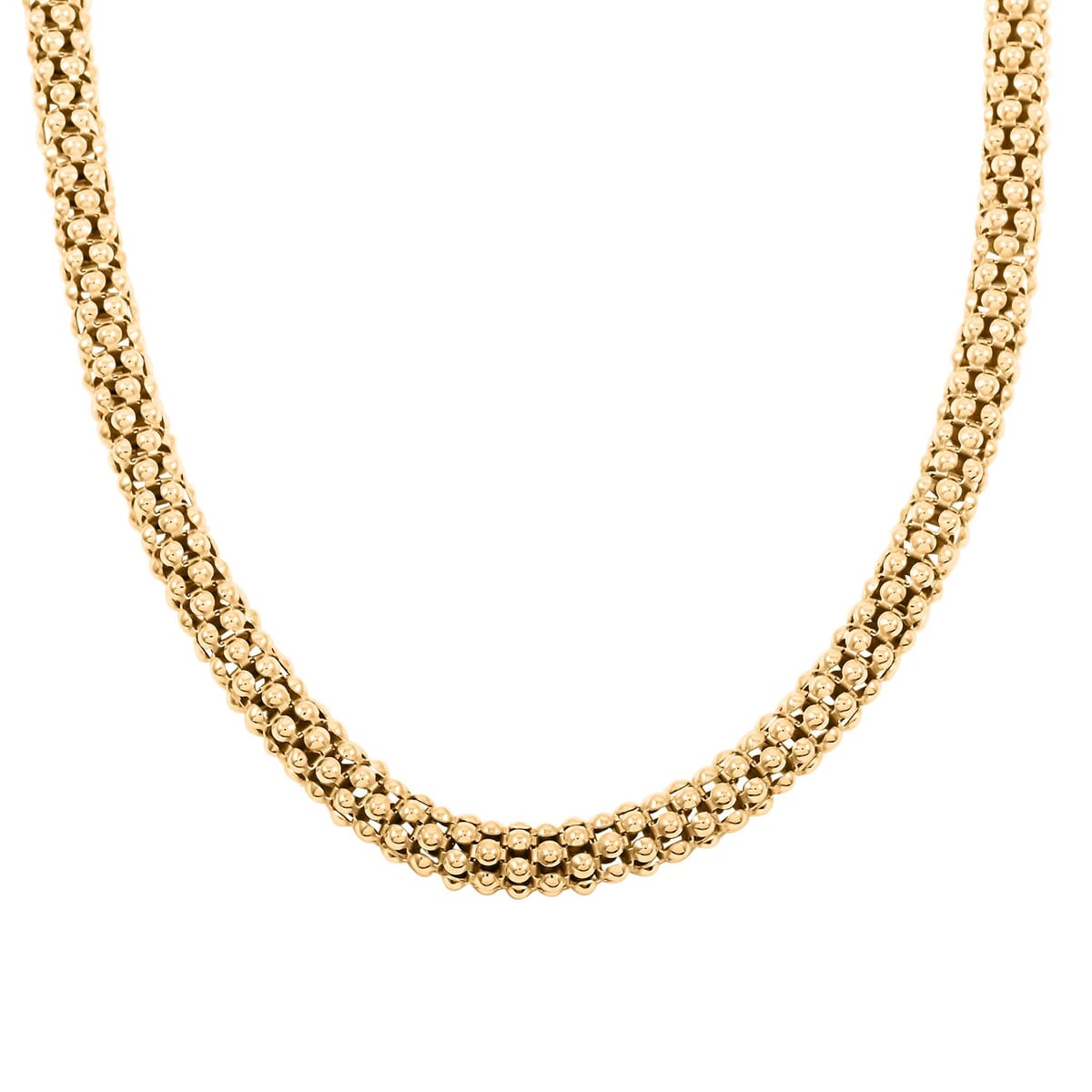 Italian La Bella Popcorn Chain Necklace in 14K Yellow Gold Over Sterling Silver (20 Inches) 22.38 Grams image number 0