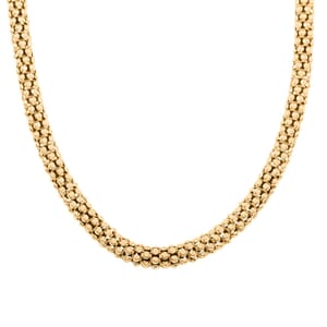Italian La Bella Popcorn Chain Necklace in 14K Yellow Gold Over Sterling Silver (20 Inches) 22.38 Grams