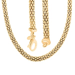 La Bella Italian Popcorn Chain Necklace in 14K Yellow Gold Over Sterling Silver (20 Inches) 22.38 Grams